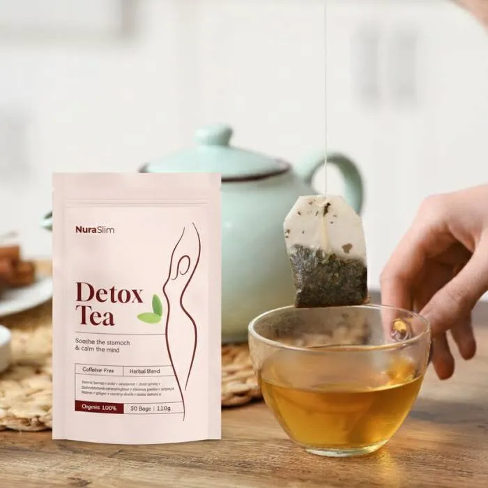 NuraSlim Chá Detox – mistura de 10 ervas naturais sem cafeína para inchaço e metabolismo